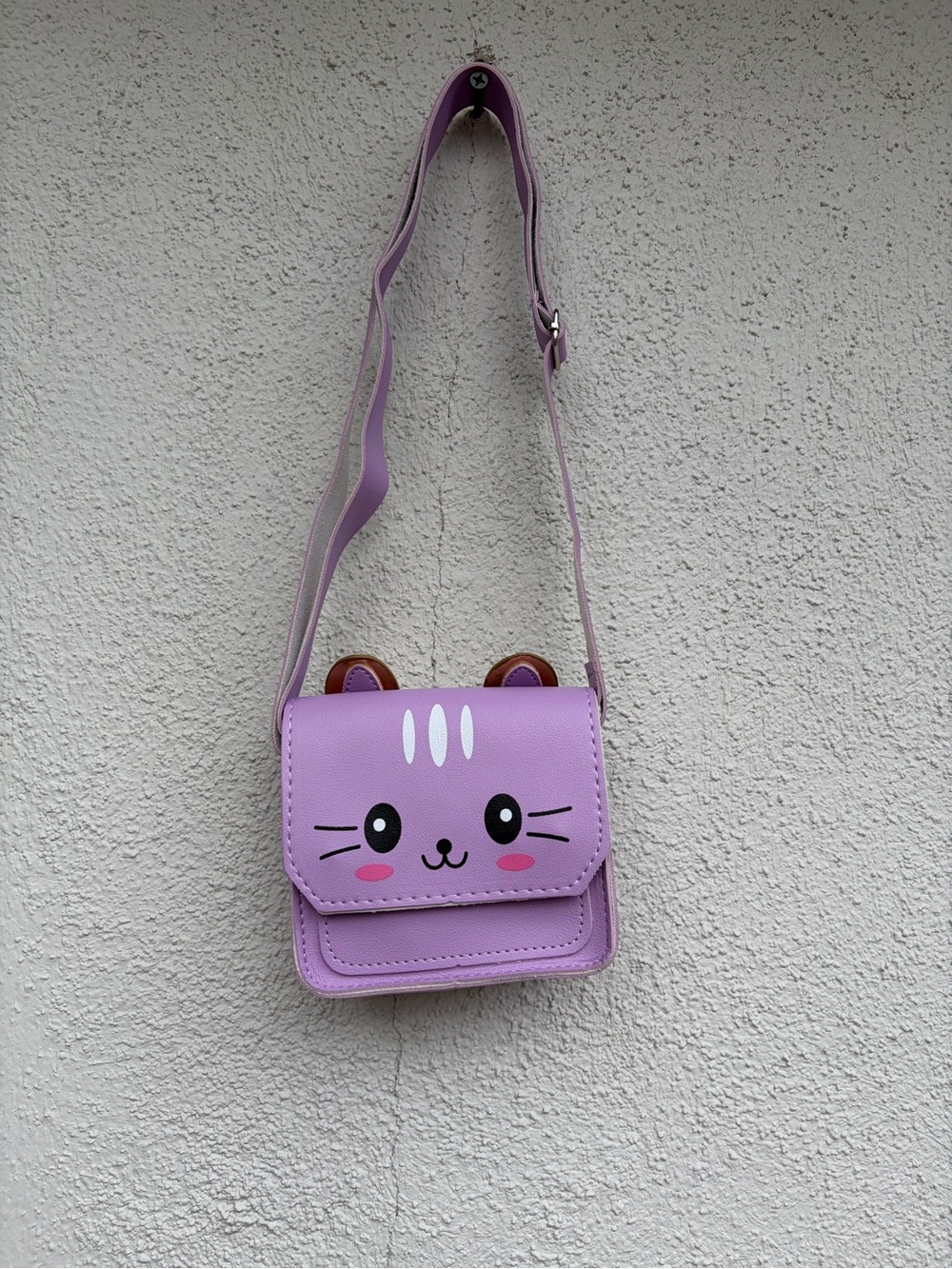 Cute purple Kitty Crossbody Bag little Girls